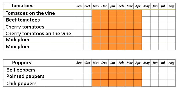 BDA Produce Tomatoes and Peppers